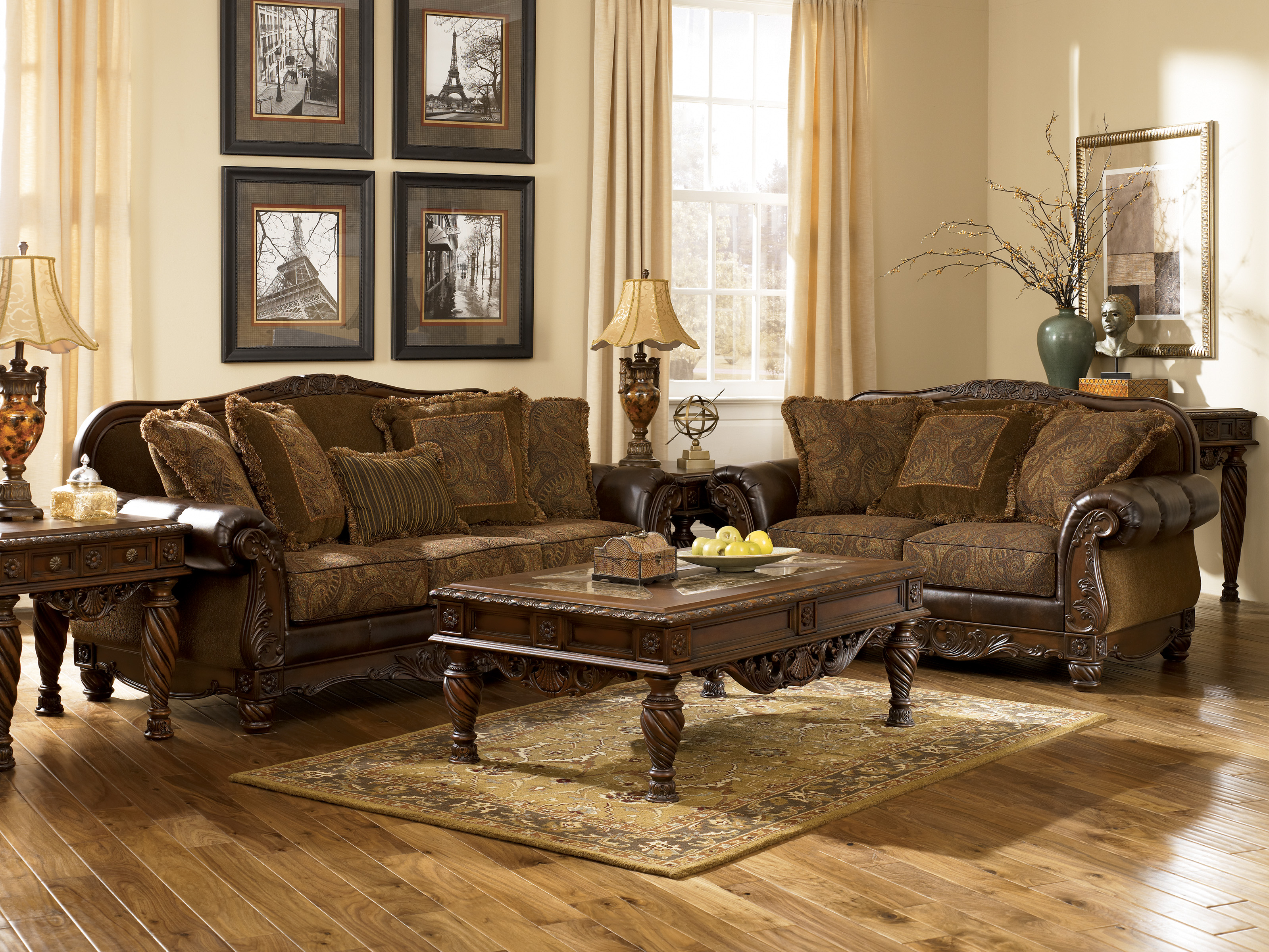 Ashley Furniture Fresco 63100 DuraBlend Antique Living Room Set | Furniture PM
